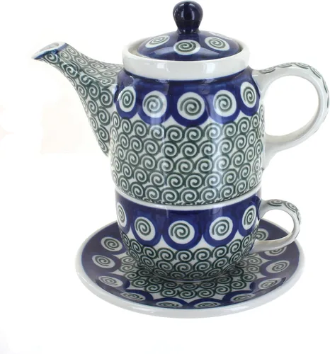 Miniatura 3 de Blue Rose Polish Pottery Georgia Blue Tea para uno
