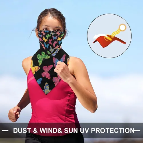Miniatura 5 de Bufanda de protección solar UV, bufanda triangular reutilizable con lazo para las orejas