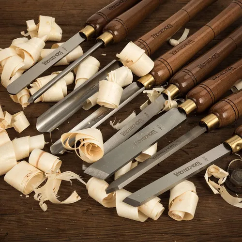 Miniatura 6 de Juego de 8 piezas de cinceles HSS para torno de madera con caja de madera