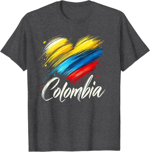 Miniatura 34 de Camiseta de orgullo colombiano con corazón de la bandera de Colombia