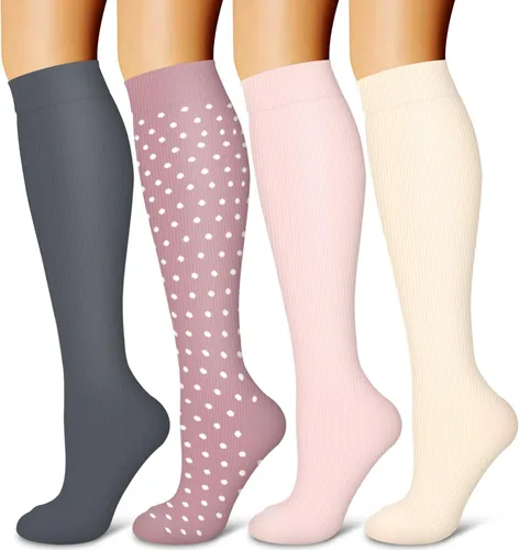 Miniatura 60 de Laite Hebe 4 pares de calcetines de compresión para mujeres y hombres, el mejor apoyo para enfermeras, correr, atletismo