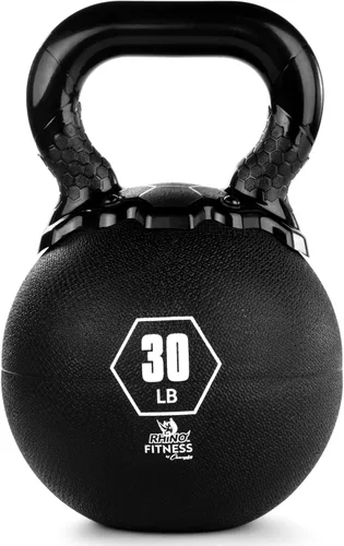 Miniatura 10 de Champion Sports Rhino - Pesas rusas de goma, color negro, equipo de entrenamiento de fuerza de primera calidad, varios pesos