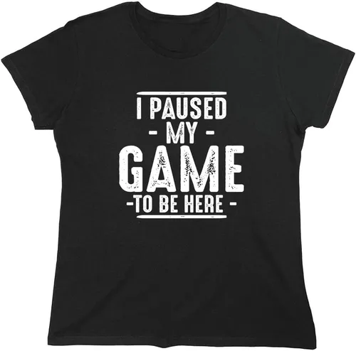 Miniatura 26 de Camiseta divertida con texto en inglés "I Paused My Game to Be Here" para hombre