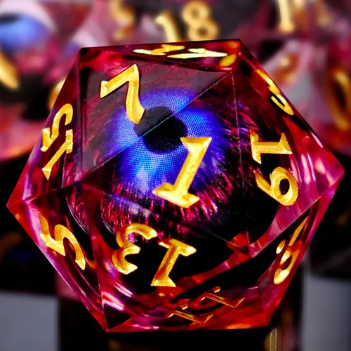 Miniatura 12 de Sharp Edge - Juego de dados DND, juego de dados de globo ocular DND, dados de ojo de dragón de núcleo líquido para juegos de mesa de rol
