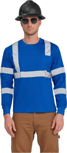 Miniatura 15 de AYKRM Camiseta de seguridad reflectante de alta visibilidad de manga larga de alta visibilidad (XS-6XL)