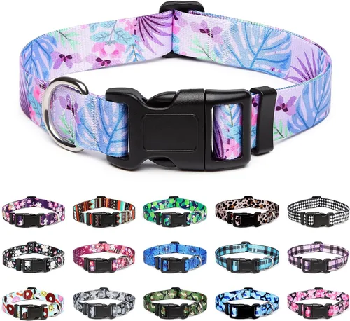 Miniatura 17 de Mercano Collar ajustable para perros - Diseños especiales con patrones, collar suave de nylon cómodo y resistente para perros pequeños, medianos
