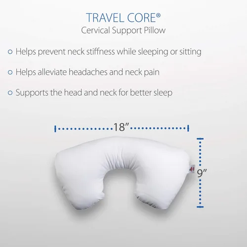 Miniatura 5 de Core Products Almohada de apoyo cervical Tri-Core y combo de núcleo de viaje, firme estándar, tamaño completo