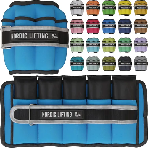 Miniatura 18 de Nordic Lifting - Pesas ajustables de tobillo para mujeres y hombres – 1 par (2–10 libras) Pesas de muñeca, brazo y pierna para gimnasio, yoga