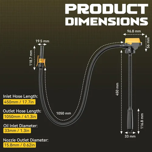 Miniatura 8 de Ecarke Bomba de transferencia de combustible inalámbrica de 3.2 GPM, compatible con batería DeWalt 20V Milwaukee 18V, bomba eléctrica a prueba
