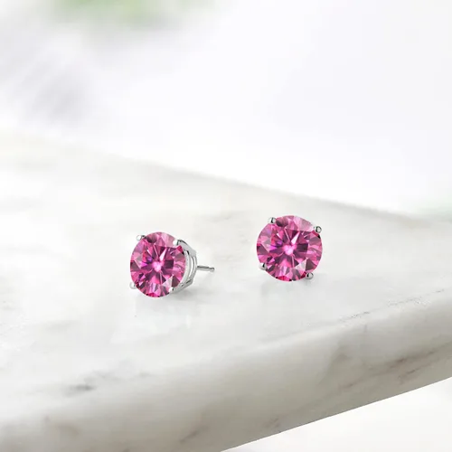 Miniatura 117 de Gem Stone King Aretes de plata de ley 925 con piedra natal redonda de 0.276 in para mujer