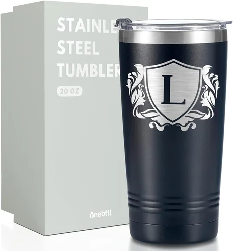 Miniatura 12 de Onebttl Regalos personalizados para hombres con iniciales, vaso de viaje con monograma para él, tazas de café personalizadas, regalos únicos