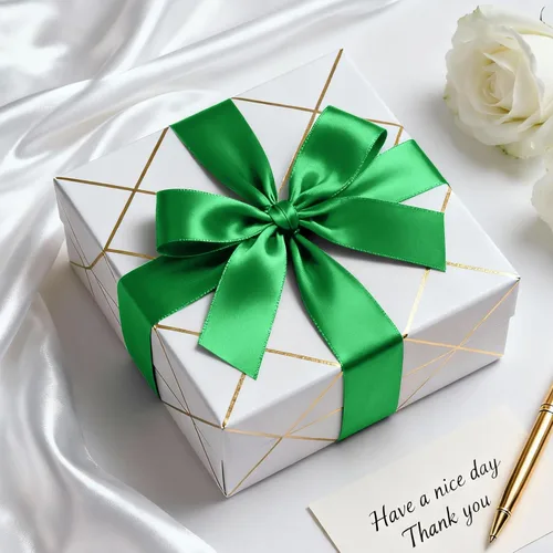 Miniatura 3 de Cinta de satén de 1-1/2 pulgadas x 100 yardas, cinta ancha verde seda con carrete, ideal para envolver regalos, ramos florales, manualidades