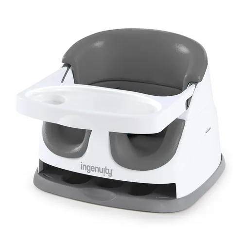 Ingenuity Asiento con base para bebé 2 en 1 con bandeja auto-guardable para alimentación y piso - Pizarra