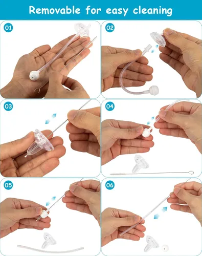 Miniatura 6 de Kit de conversión de vaso para biberones de vidrio estrechos y estrechos de Dr. Browns, kit de transición a prueba de derrames con boquilla