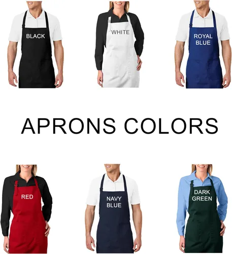 Miniatura 3 de Delantal de chef bordado personalizado, nombre personalizado, ajuste ajustable con bolsillos, lona de algodón premium
