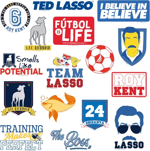 Miniatura 4 de Ted Lasso 100 calcomanías de vinilo grandes de lujo – Believe Quotes, AFC Richmond Designs – Laptop, botella de agua, álbumes de recortes, tableta