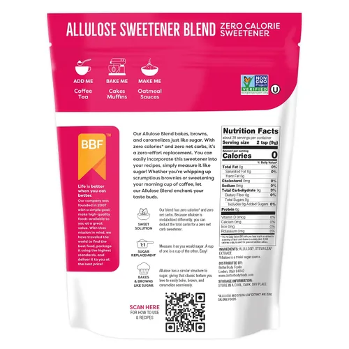 Miniatura 7 de BetterBody Foods Edulcorante de alulosa de 12 onzas, cero calorías, sin OMG y sin gluten, reemplazo de azúcar 1:1 sin regusto, perfecto para hornear