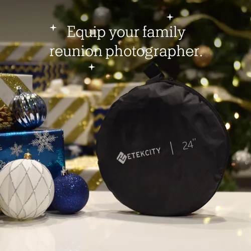 Miniatura 3 de Etekcity Reflector para fotografía de 24 pulgadas (60 cm) 5 en 1, reflectores de luz multidisco para fotografía, plegable con bolsa - Translúcido