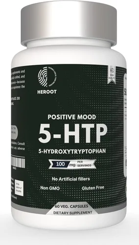 5-HTP 200 mg, 60 cápsulas vegetarianas (5-hidroxitriptófano) – Vitaminas de apoyo del estado de ánimo sin OMG y sin gluten para mujeres y hombres