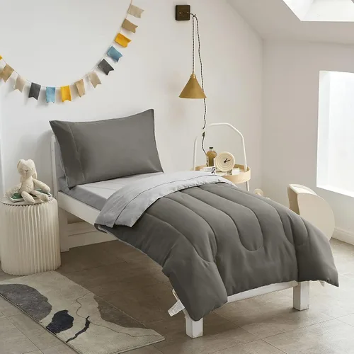 Miniatura 15 de UOZZI BEDDING Juego de sábanas para niños pequeños de 4 piezas, ultra suave y transpirable, incluye edredón, sábana encimera, sábana bajera y funda