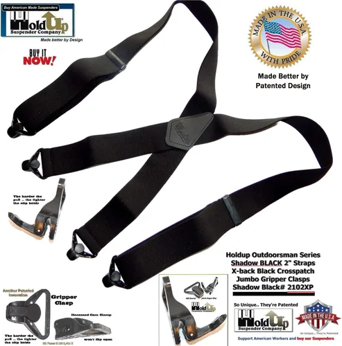 Miniatura 4 de Holdup - Tirantes de la serie Outdoorsman de 2 pulgadas de ancho para hombre con plástico compuesto patentado por EE. UU