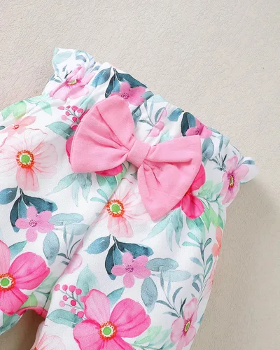 Miniatura 39 de SUNNY PIGGY Ropa para bebé recién nacida, con volantes, mameluco de algodón floral, conjunto de pantalones de algodón para niñas