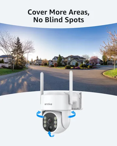 Miniatura 4 de ANNKE Cámaras de seguridad solar de 2.5K inalámbricas para exteriores, paquete de 2 cámaras domo panorámicas de visión de 360° para vigilancia