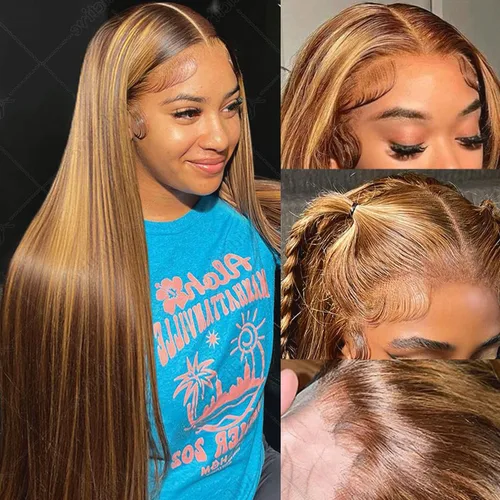 Miniatura 12 de Peluca de cabello humano 613 con encaje frontal 13x6 HD transparente densidad 180% rubia, pelucas de cabello humano con encaje frontal Peluca