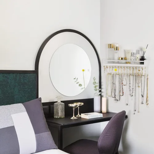 Miniatura 8 de Zhithink Organizador de joyas colgante para collares, ganchos de joyería con 30 ganchos, organizador de joyas montado en la pared para collares