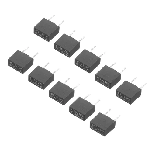 Miniatura 9 de uxcell 20pcs DIP Montado Miniatura Square Slow Blow Micro Fusible para piezas electrónicas PCB LCD Reparación, T1A 1A 250V, Negro