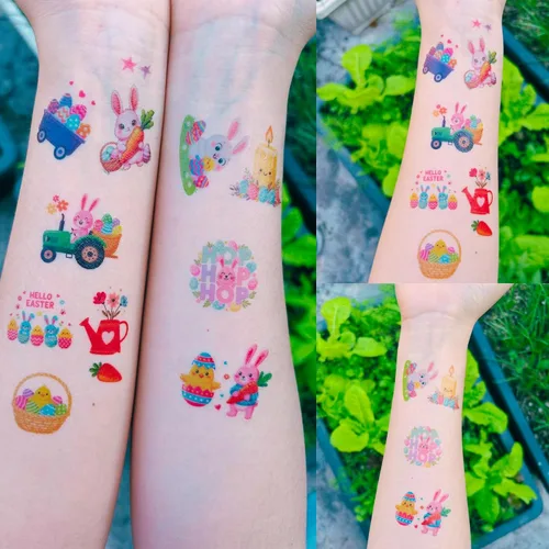 Miniatura 6 de 160 calcomanías de tatuajes temporales para el día de Pascua, regalos de fiesta de primavera, suministros de fiesta, decoración de vacaciones