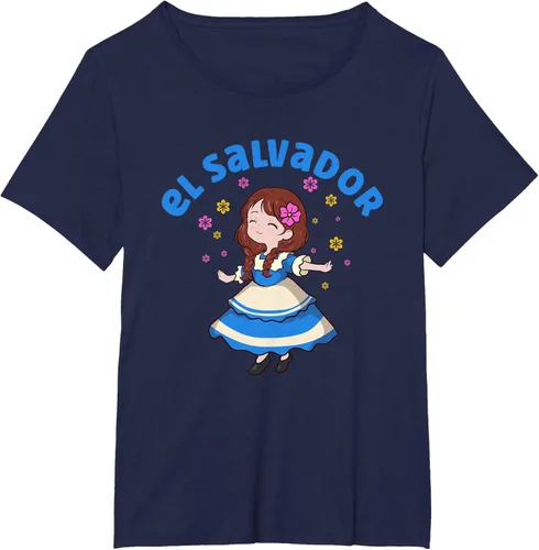 Miniatura 16 de Camiseta de mujer hispana con bandera salvadoreña de El Salvador Orgullosa, Negro