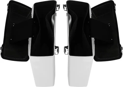 Miniatura 5 de Alforjas rígidas con soportes de conversión cromados para Harley Davidson 1984-2017 Softail Modelos FLST FLSTC FLSTF FLSTN FLSTS modelos Blanco