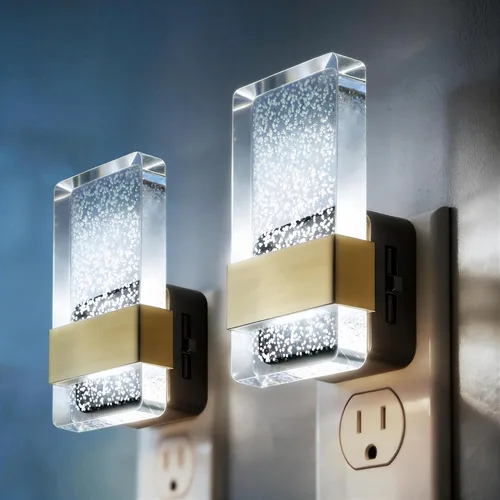 Miniatura 24 de DORESshop Luces nocturnas LED enchufables a la pared, luz nocturna regulable de 3 niveles, luz nocturna decorativa de burbujas, sensor de atardecer