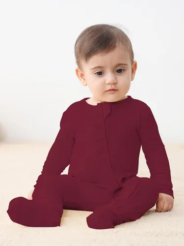 Miniatura 5 de GUISBY Pijama de bebé con volantes, manga larga suave con cremallera de 2 vías