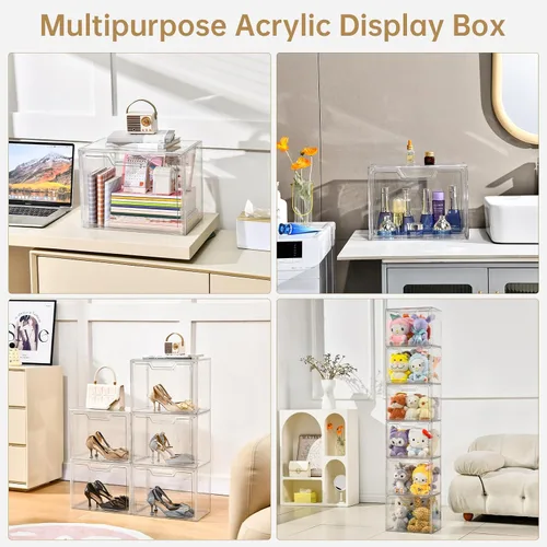 Miniatura 3 de Organizador de bolso para armario, vitrina de acrílico transparente para organizador de bolso, caja de almacenamiento de monedero con puerta
