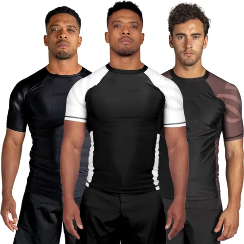 Miniatura 11 de Sanabul Esencial manga corta Rash Guard MMA BJJ Wrestling Grappling Jiu Jitsu