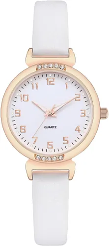 Miniatura 9 de NUOVO - Reloj deportivo de silicona para mujer con correa de piel con cristales, pantalla analógica
