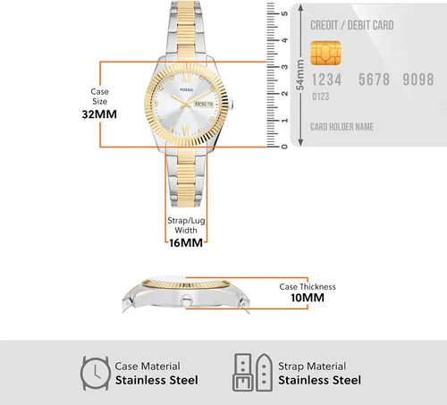 Miniatura 5 de Fossil Scarlette - Reloj de cuarzo de acero inoxidable para mujer