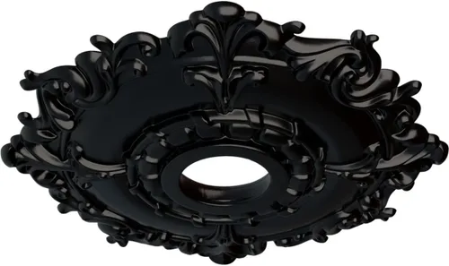 Miniatura 2 de Ekena Millwork CM18RLBLF Medallón de techo Riley, negro azabache