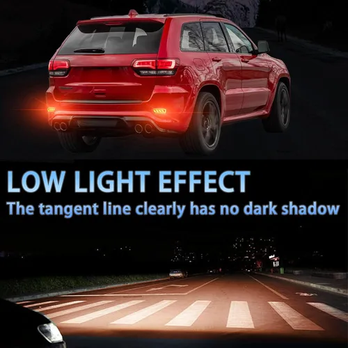 Miniatura 4 de Reflectores LED rojos para parachoques trasero, luz trasera de freno antiniebla, lámparas de señal de giro secuencial, accesorios compatibles