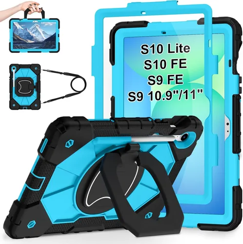 Miniatura 10 de WESOROL Funda para Samsung Galaxy Tab S10 Lite/S10 FE/S9 FE/S9 10.9/11 pulgadas (2025/2023), Funda para Tableta Galaxy Tab S9 a prueba de golpes