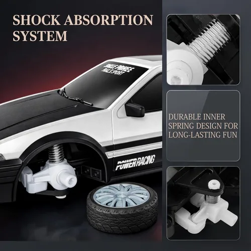 Miniatura 4 de Auto de control remoto RC Drift Car 2.4GHz escala 1:24 4WD 15KM/H Modelo de vehículo de alta velocidad con luces LED Neumático de Derrape Coche