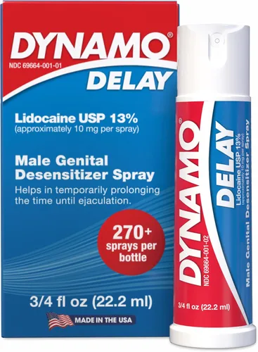 Dynamo Delay Spray para hombres – 13% lidocaína anestésica en aerosol para ayudarte a durar más tiempo en la cama – 1 paquete Climax Control –