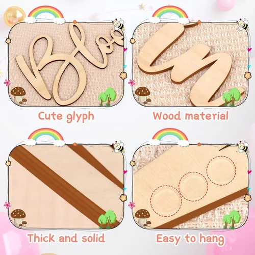 Miniatura 4 de Baby in Bloom - Decoraciones de madera para baby shower, letrero de madera para decoración de pared de bricolaje, telón de fondo de revelación