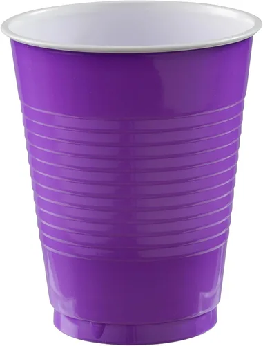 Miniatura 10 de Amscan Vasos de plástico color rojo manzana prémium (18 onzas), 50 unidades, apilables, resistentes y ecológicos, color vibrante y máxima durabilidad