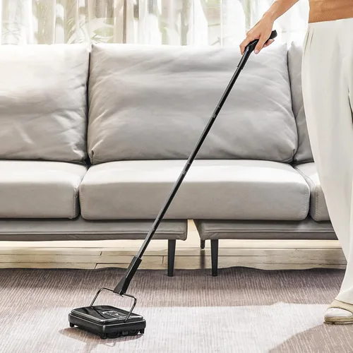Miniatura 8 de VEVOR Escoba Manual para Alfombras, Escoba de Piso con Capacidad de Cubo de Polvo de 300 ml Fácil de Vaciar, para Alfombras de Casa y Oficina, Pelo