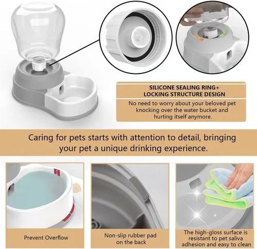 Miniatura 4 de STALTWO - Comedero automático para perros de 1 galón, dispensador de agua para mascotas premium Staltwo con alfombrilla antideslizante, comedero