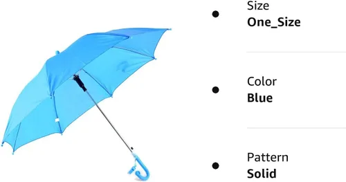 Miniatura 8 de BG Sombrilla ligera de color sólido para niños con silbato novedoso (azul)