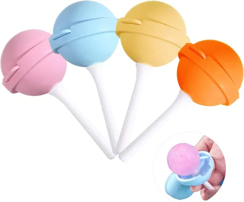 Paquete de 4 moldes de silicona para paletas de paletas, moldes de helado reutilizables sin BPA con palos, para congelar caseros para niños y niños